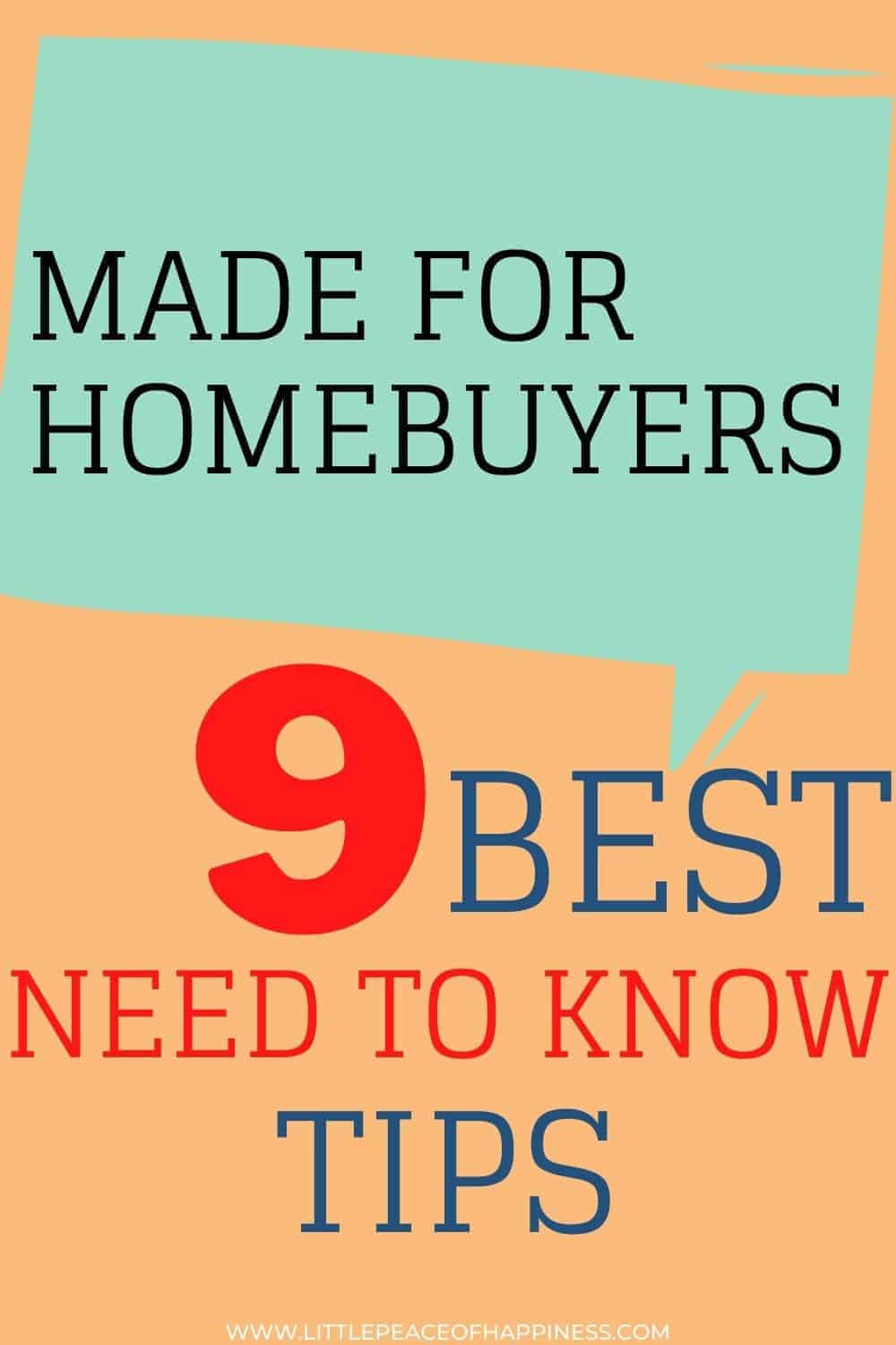 9 best tips for homebuyers