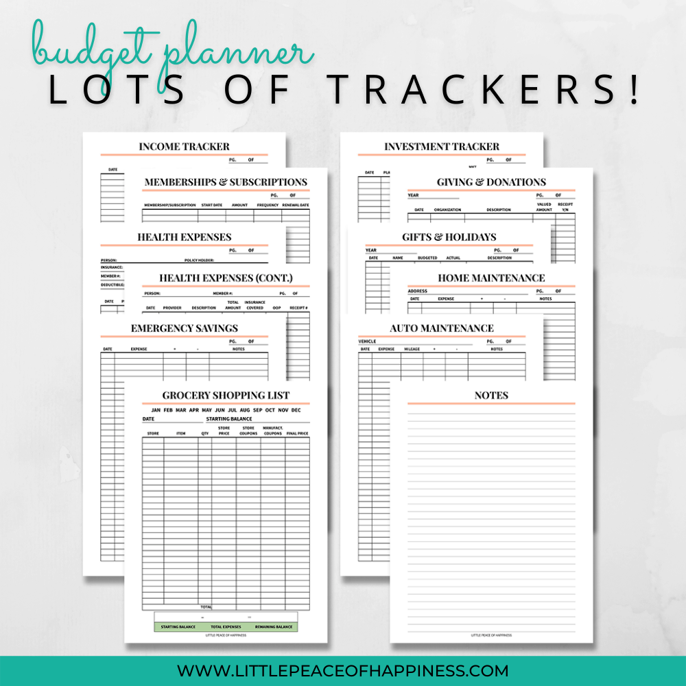 Nature Green Budget Planner Trackers