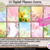Digital Planner Cover with flowers set #1