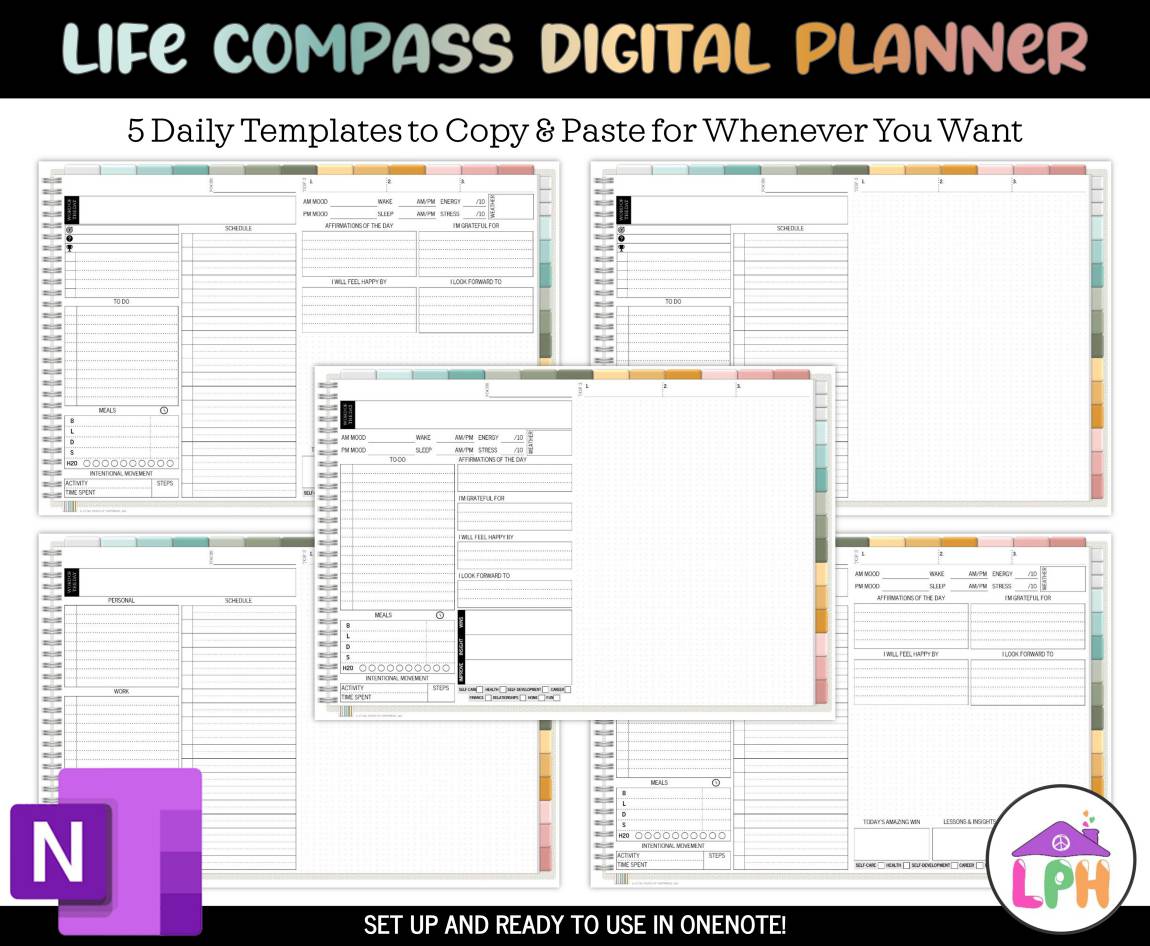 Boho OneNote Digital Planner Daily