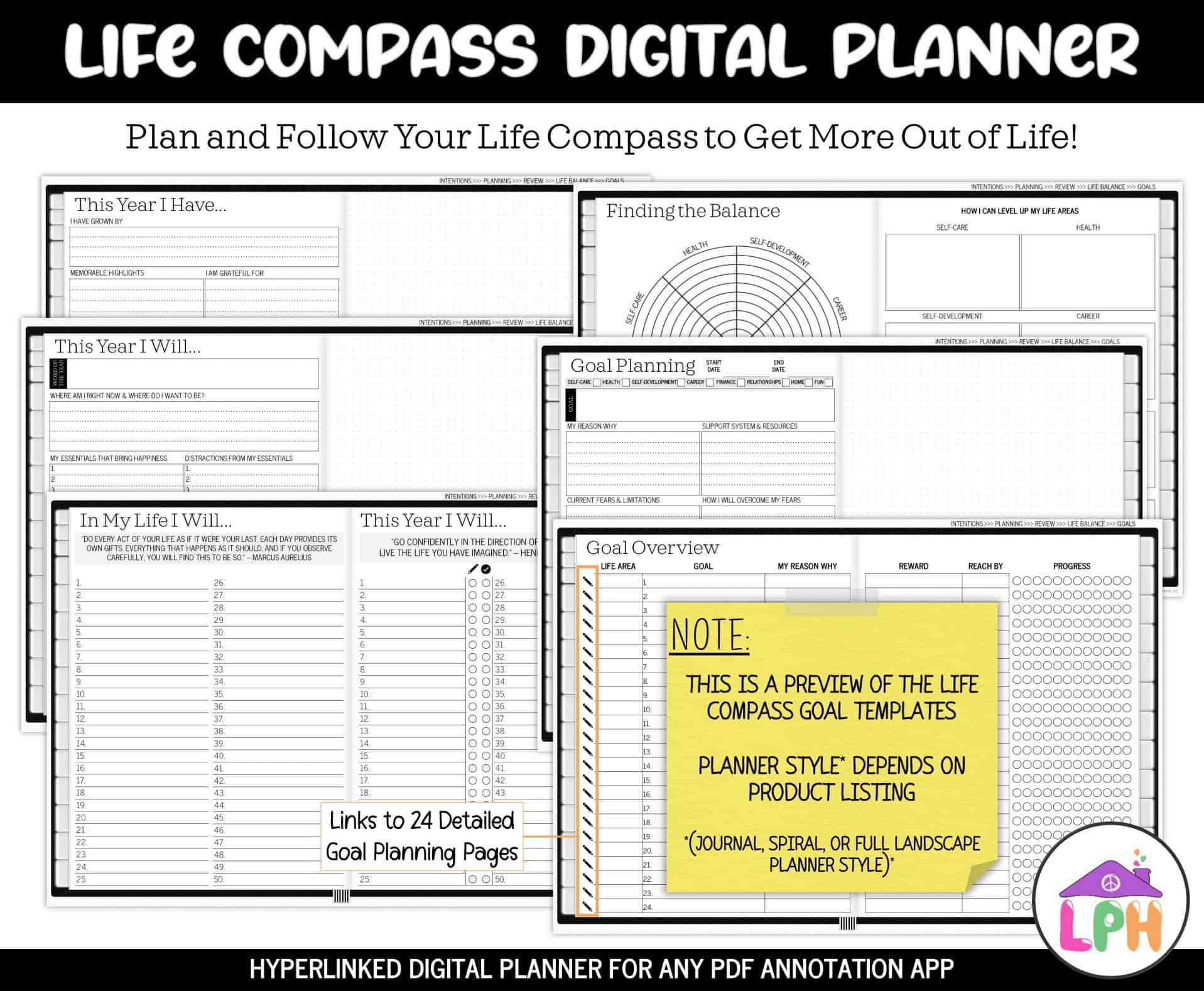 digital planner goal planning