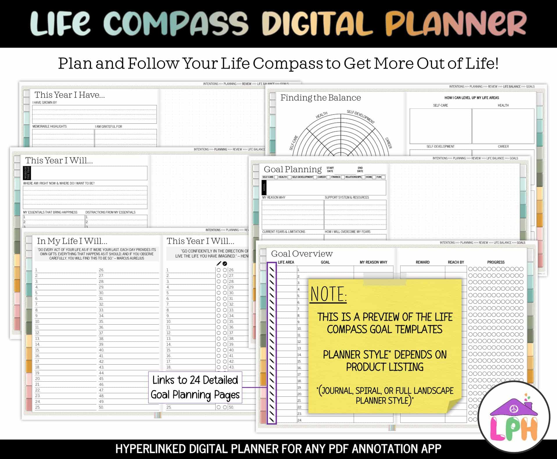 digital planner goal planning