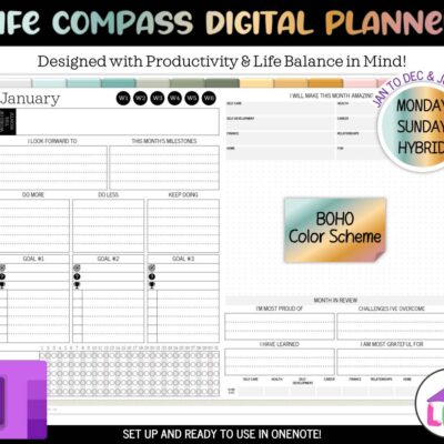onenote digital planner boho