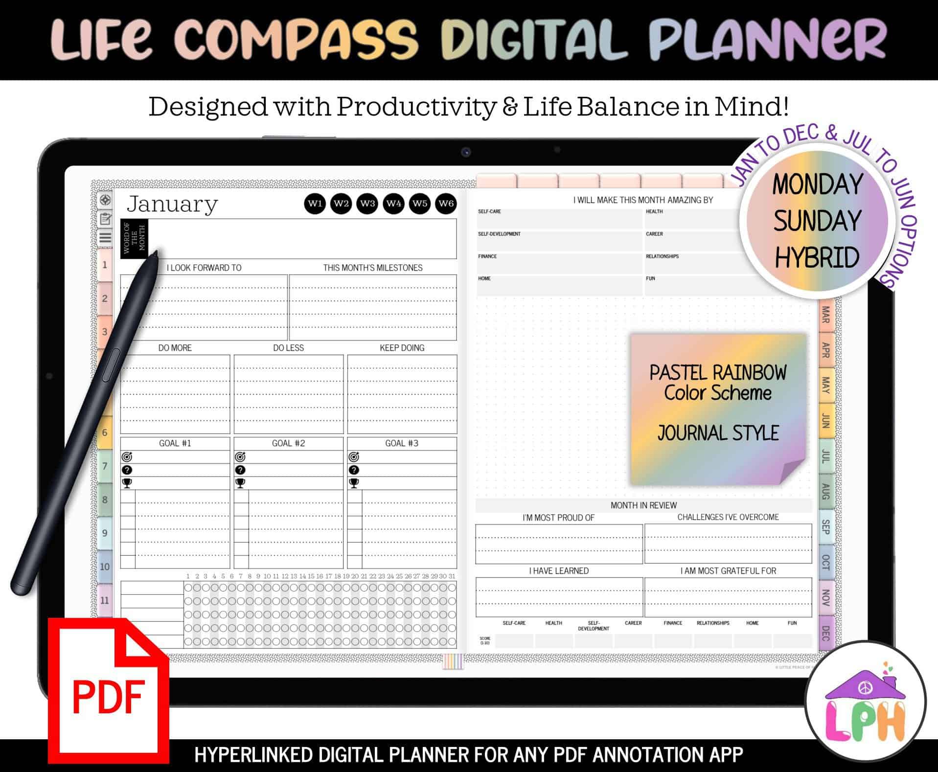 digital planner pastel journal