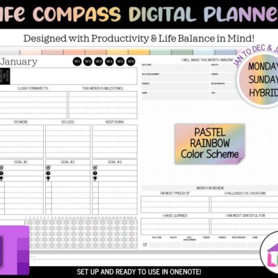 onenote digital planner pastel