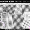 Black Functional Icon Digital Sticker Set