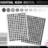 Black Functional Icon Digital Sticker Set
