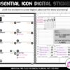 Black Functional Icon Digital Sticker Set