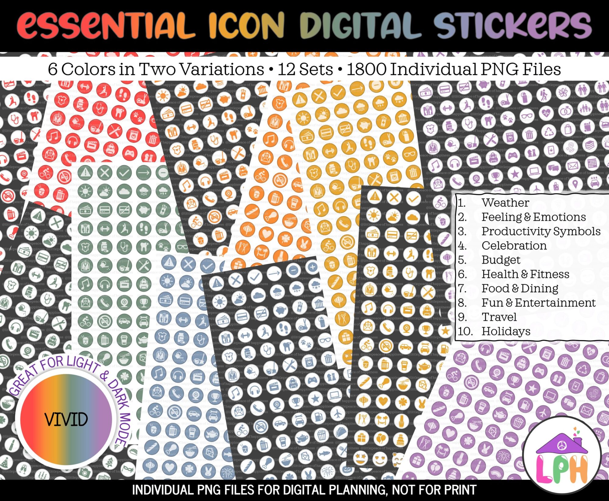 Vivid Functional Icon Digital Sticker