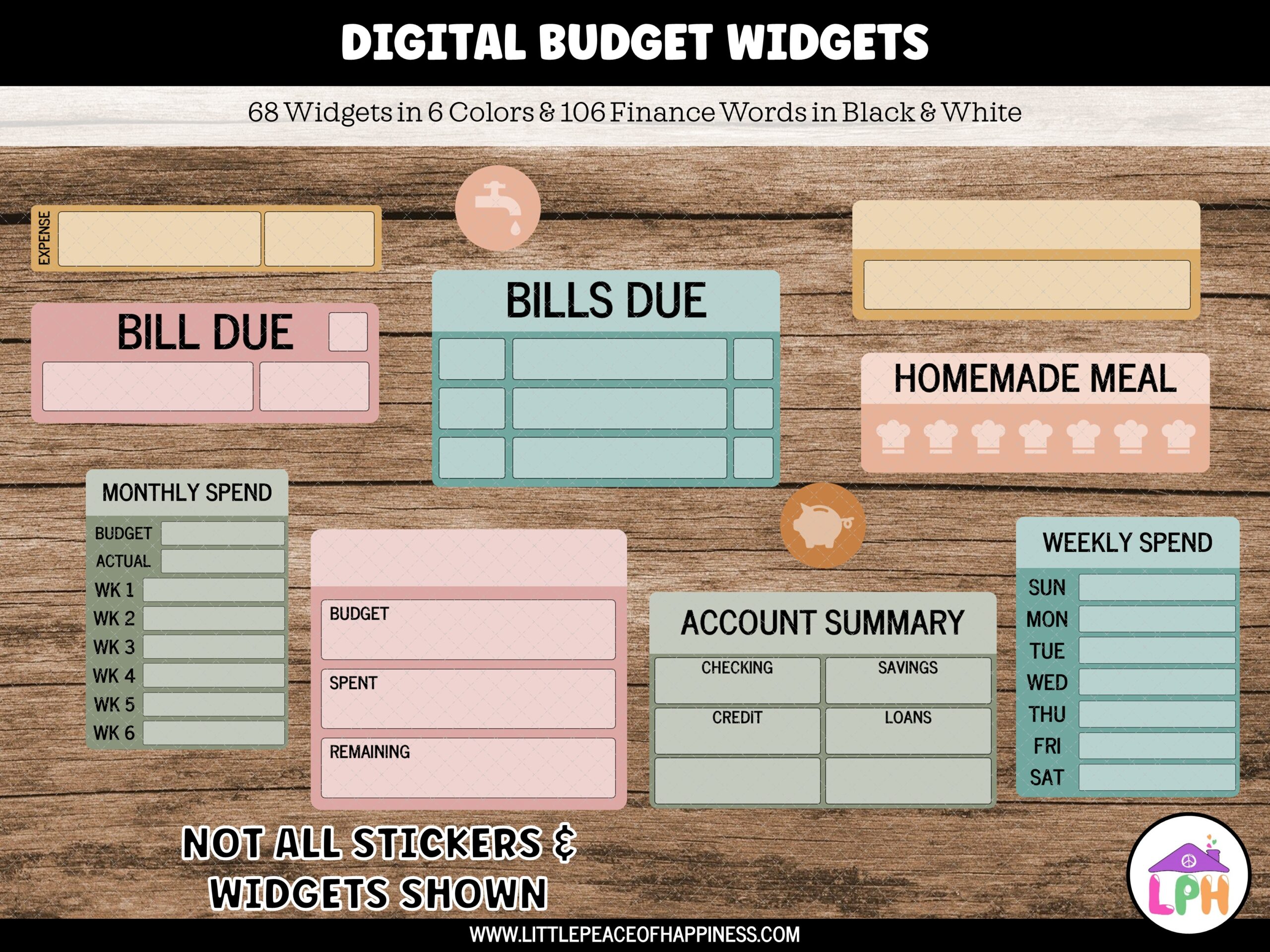 Digital Budget Stickers for Digital Budget Planning