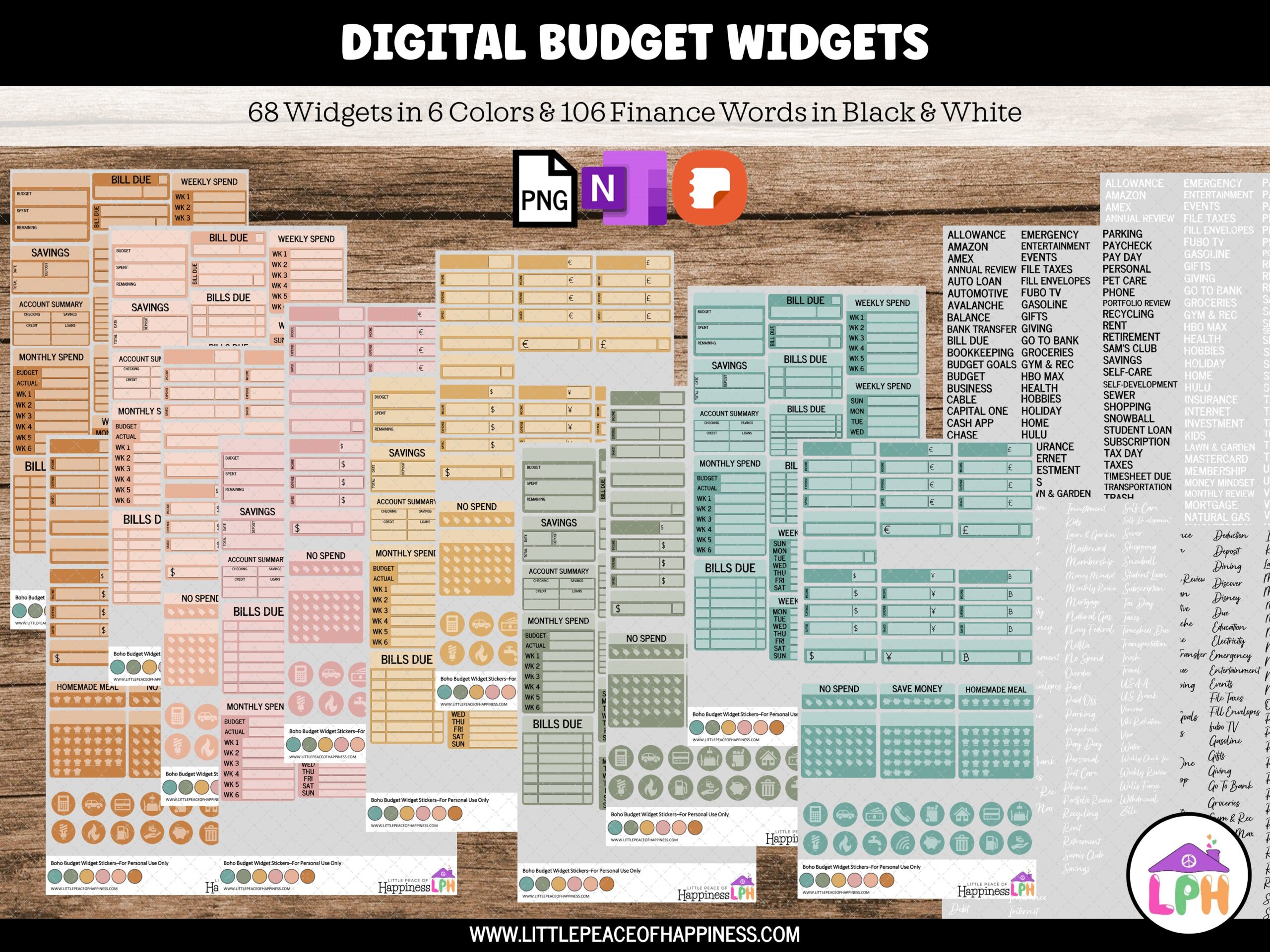 Digital Budget Stickers for Digital Budget Planning for Samsung Notes