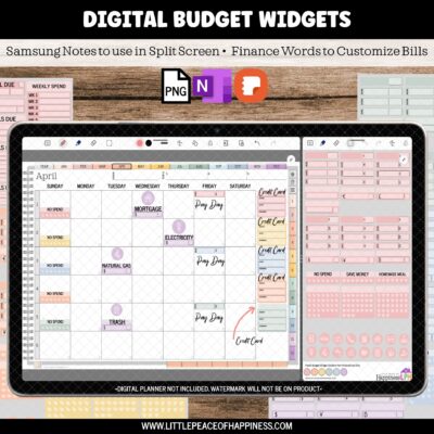 Pastel Digital Budget Stickers for Digital Budget Planning