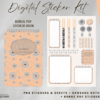 Peach Color Dandelion Digital Sticker for Digital Planners