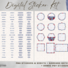 Blue Color Ladybugs Functional Digital Sticker for Digital Planners