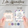 printable affirmation cards for women to boost self esteem and self care gift. Cards with words of encouragement. Life lessons inspired by nature to live happier.